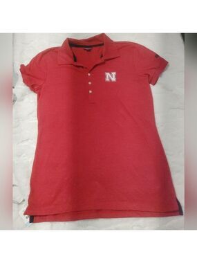 Chiliwear Nebraska Huskers Red Polo with Embroidered Logo Lg